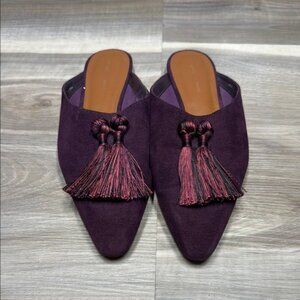 🏁 Charles  Keith Purple Tassel slip on Loafers size 38 EUR